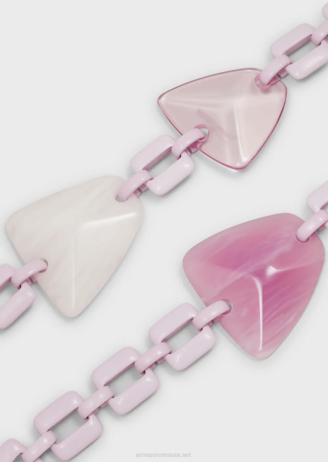 femei R802G811 colier de lanț supradimensionat cu pietre de plexiglas Armani