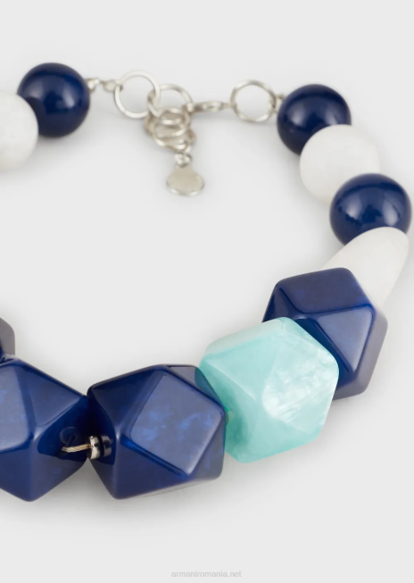 femei R802G816 colier choker cu pietre și sfere de rășină Armani multicolor