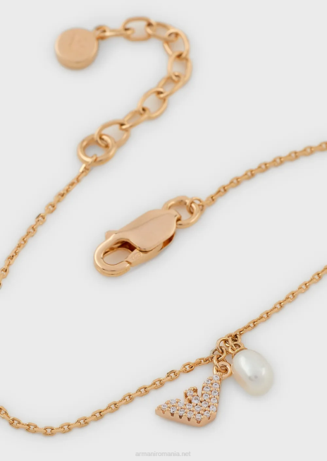 femei R802G817 Brățară cu lanț din argint sterling auriu roz Armani aur roz