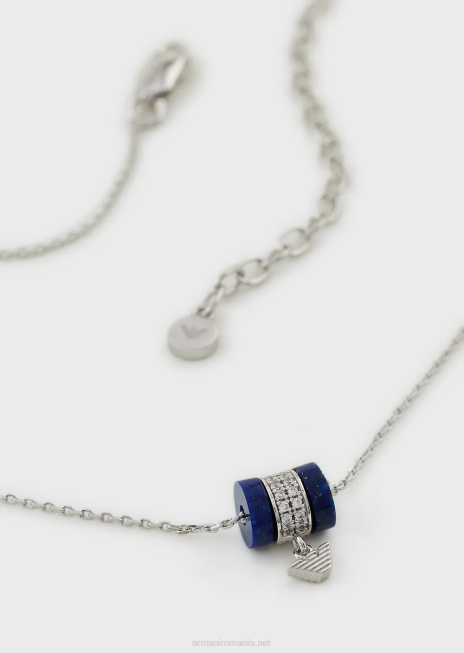 femei R802G824 colier componente lapis lazuli albastru Armani argint