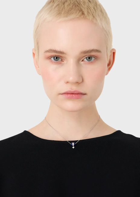 femei R802G824 colier componente lapis lazuli albastru Armani argint