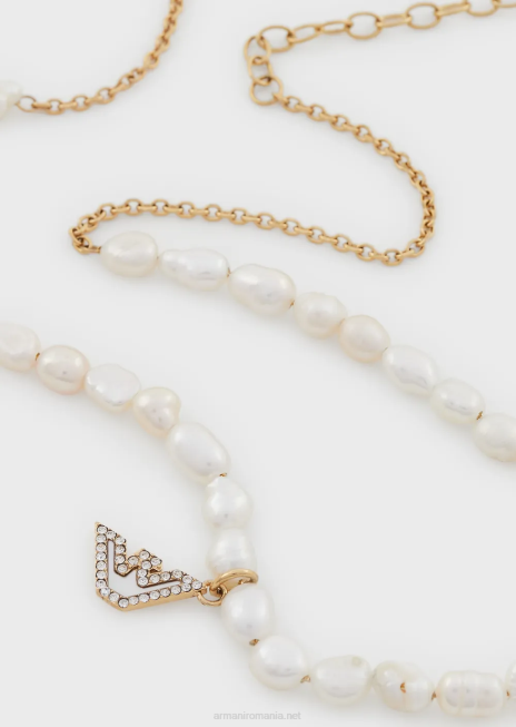 femei R802G826 colier cu margele din oțel inoxidabil auriu Armani aur