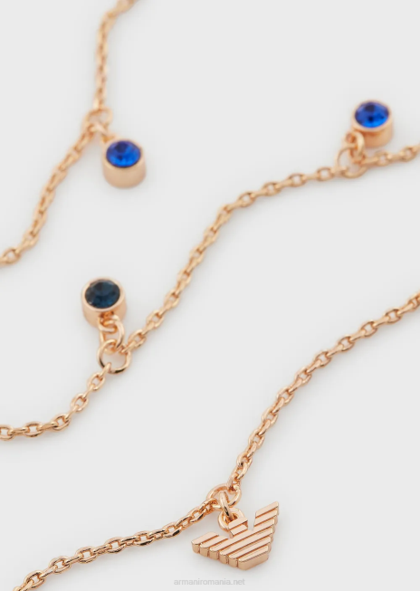 femei R802G828 colier de stație din alamă auriu roz Armani aur roz