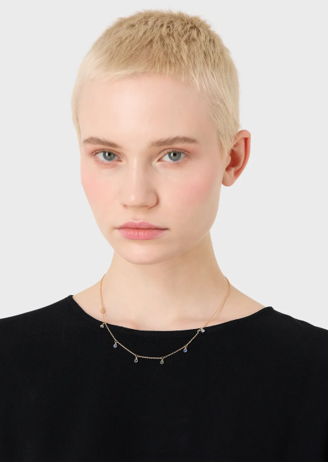 femei R802G828 colier de stație din alamă auriu roz Armani aur roz