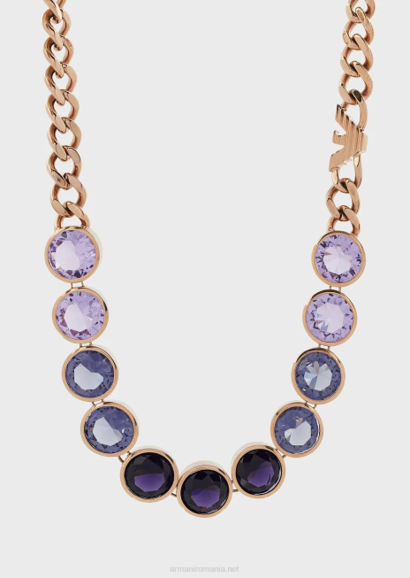 femei R802G830 colier cu componente din oțel inoxidabil de culoare auriu roz Armani aur roz