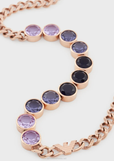 femei R802G830 colier cu componente din oțel inoxidabil de culoare auriu roz Armani aur roz