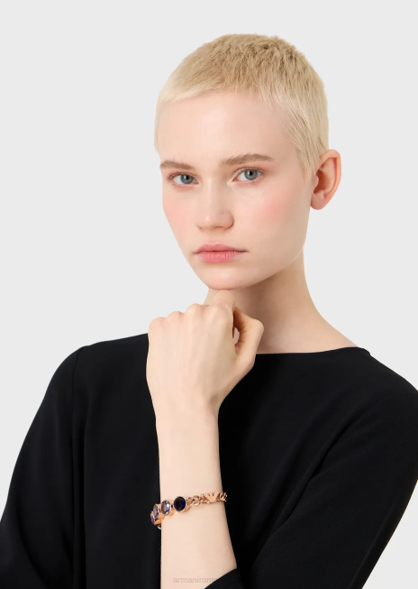 femei R802G831 Brățară cu componente din oțel inoxidabil de culoare auriu roz Armani aur roz