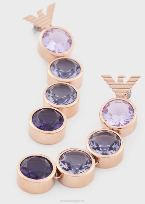 femei R802G832 cercei cu picătură din oțel inoxidabil de culoare auriu roz Armani aur roz