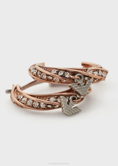 femei R802G835 cercei cerc bicolor din oțel inoxidabil Armani multicolor