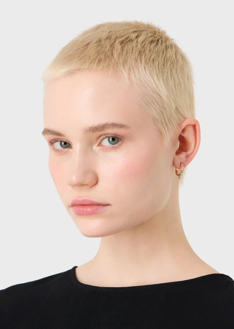 femei R802G835 cercei cerc bicolor din oțel inoxidabil Armani multicolor