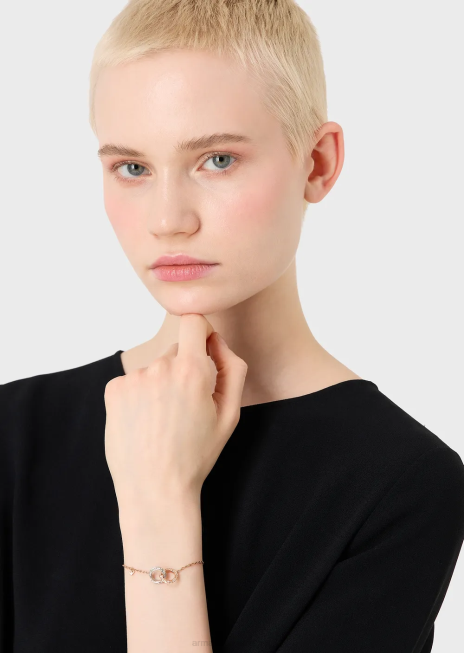 femei R802G836 brățară cu lanț din oțel inoxidabil bicolor Armani multicolor