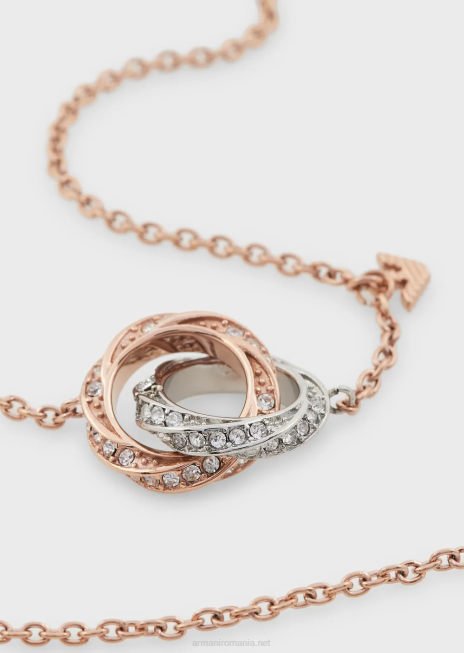 femei R802G837 colier cu lanț din oțel inoxidabil bicolor Armani multicolor