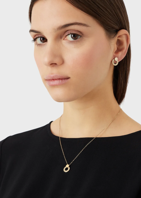 femei R802G838 Set de colier și cercei cu pandantiv din oțel inoxidabil auriu Armani aur