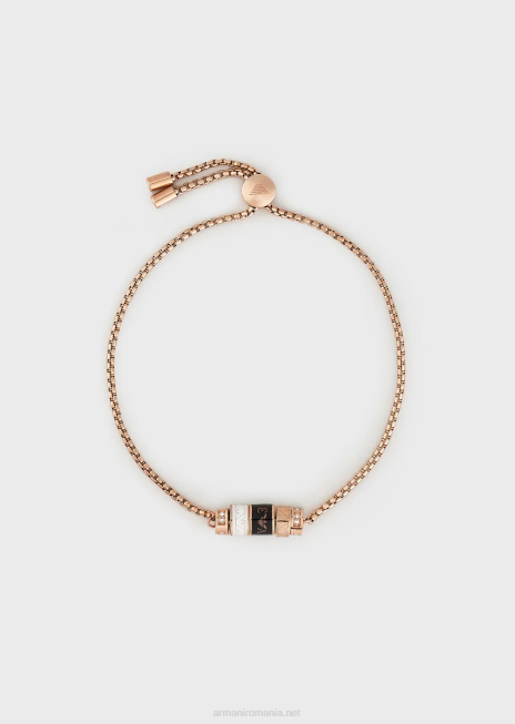 femei R802G845 brățară componente lac negru Armani aur roz