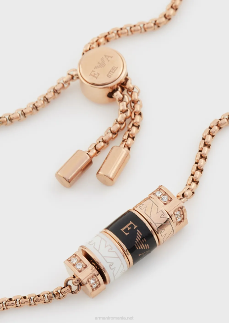 femei R802G845 brățară componente lac negru Armani aur roz