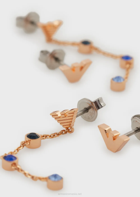 femei R802G850 Set de cercei cu știfturi și picături din alamă auriu roz Armani aur roz