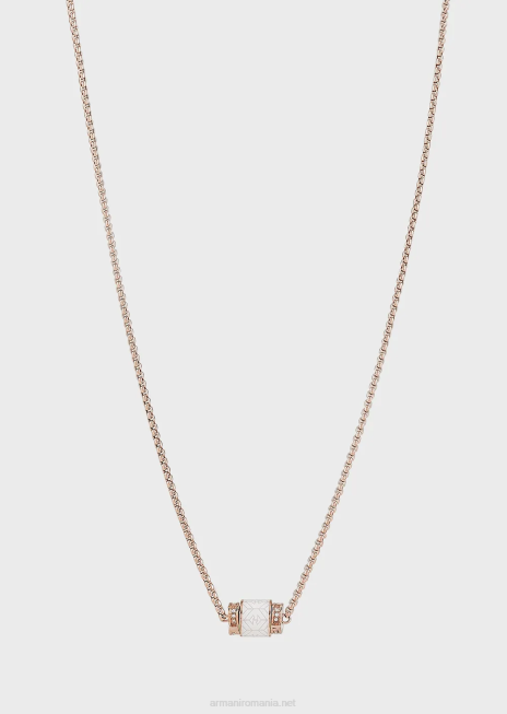 femei R802G851 colier cu pandantiv din oțel inoxidabil emporio armani roz auriuaur roz