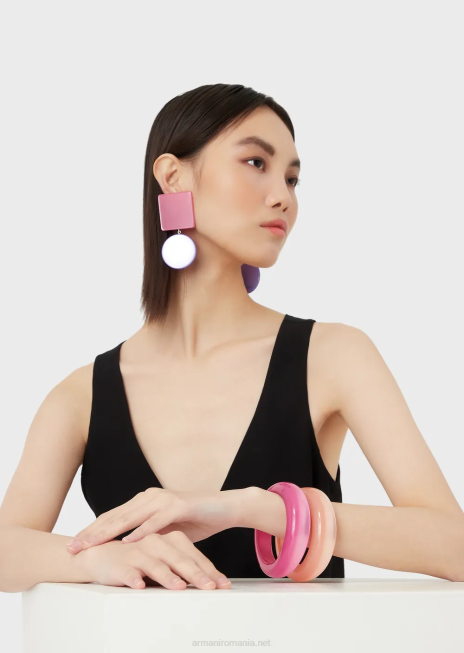 femei R802G856 set de 2 bratari din plexiglas bicolor Armani roz