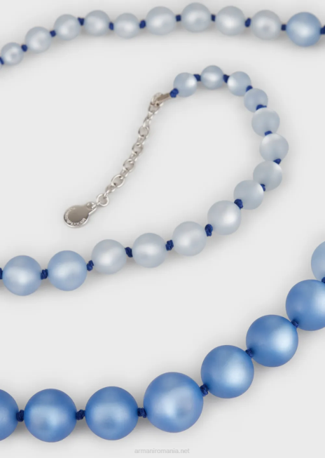 femei R802G858 colier lung cu sfere cu efect perlat Armani albastru