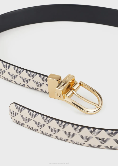 femei R802G747 curea reversibilă în două nuanțe de vultur Armani logo albastru