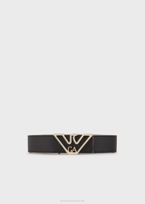 femei R802G753 centura cu placa de vultur cu imprimeu de cerb Armani negru