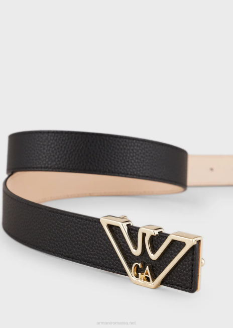 femei R802G753 centura cu placa de vultur cu imprimeu de cerb Armani negru