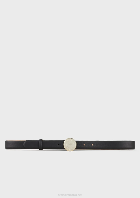 femei R802G760 centura din piele cu catarama medalion Armani negru