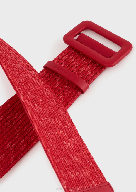 femei R802G762 centura de paie cu talie inalta Armani roșu