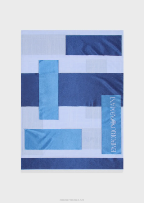 femei R802G860 Stolă din amestec de acetat cu panouri devore Armani albastru