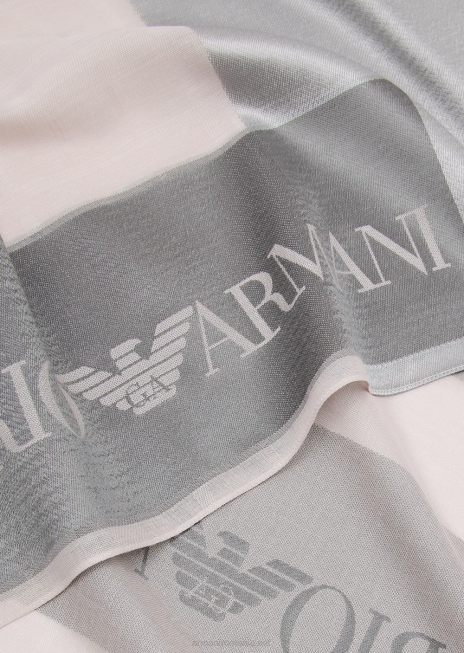 femei R802G861 Stolă din amestec de acetat cu panouri devore Armani gri