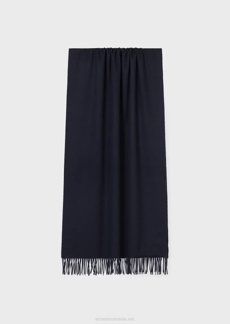femei R802G877 eșarfă din cașmir casentino Armani albastru marin