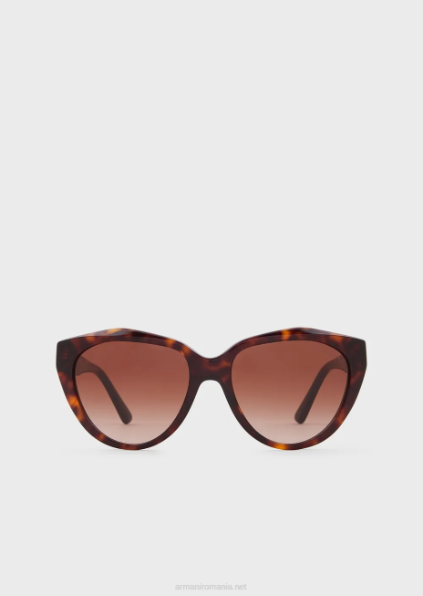 femei R802G940 ochelari de soare în formă de fluture Armani maro inchis