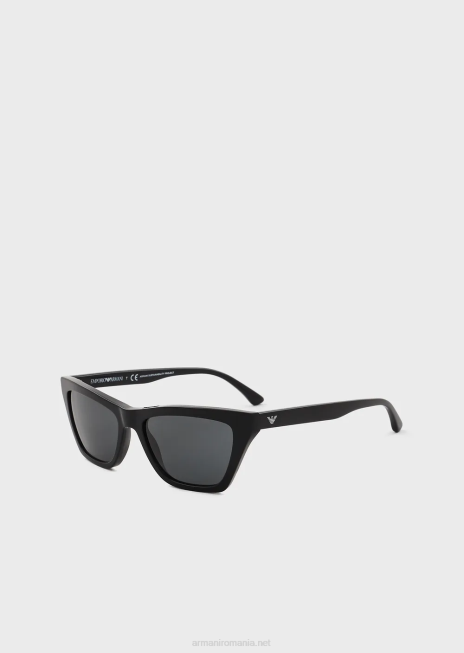 femei R802G950 ochelari de soare cu ochi de pisică Armani negru