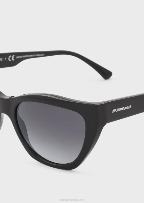 femei R802G952 ochelari de soare cu ochi de pisică Armani negru