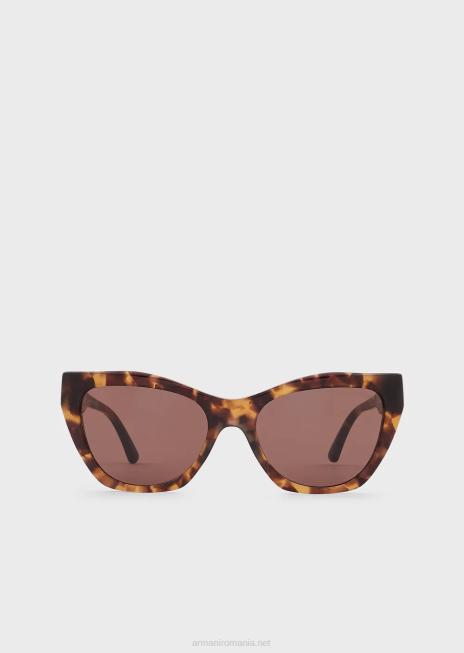 femei R802G973 ochelari de soare cu ochi de pisică Armani maro
