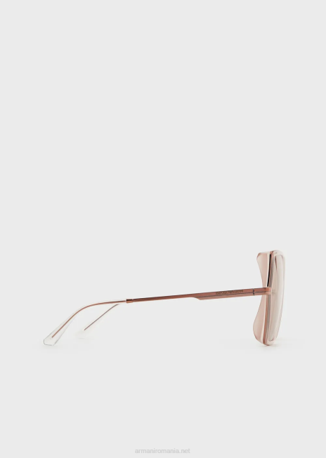 femei R802G976 ochelari de soare pătrați supradimensionați Armani aur roz