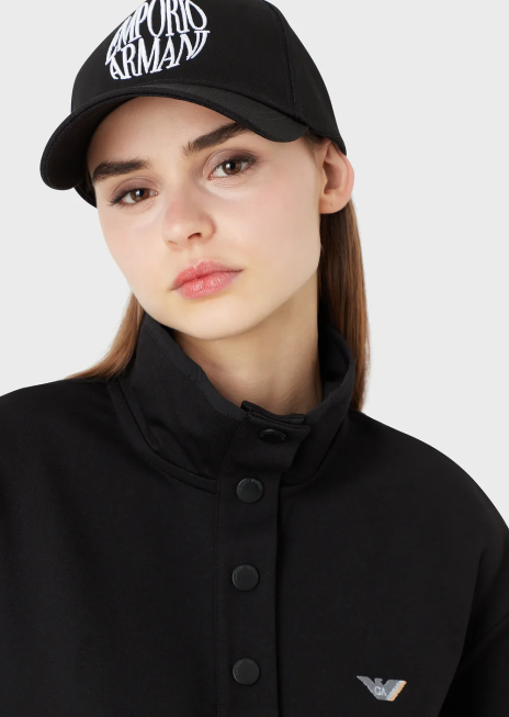 femei R802G768 șapcă de baseball cu broderie emporio armani în reliefnegru