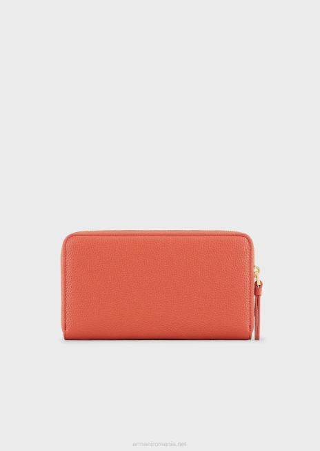 femei R802G901 portofel myea cu imprimeu de cerb, cu fermoar Armani maro