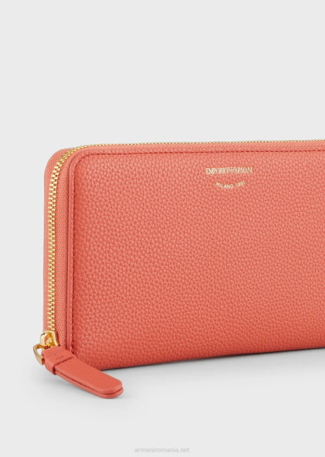 femei R802G901 portofel myea cu imprimeu de cerb, cu fermoar Armani maro