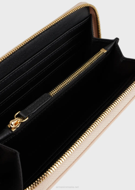 femei R802G902 portofel myea cu imprimeu de cerb, cu fermoar Armani nud