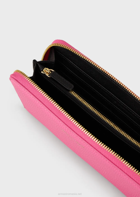 femei R802G903 portofel myea cu imprimeu de cerb, cu fermoar Armani fucsie