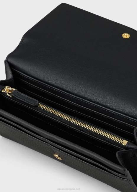 femei R802G904 portofel myea cu clapă cu imprimeu de cerb Armani negru