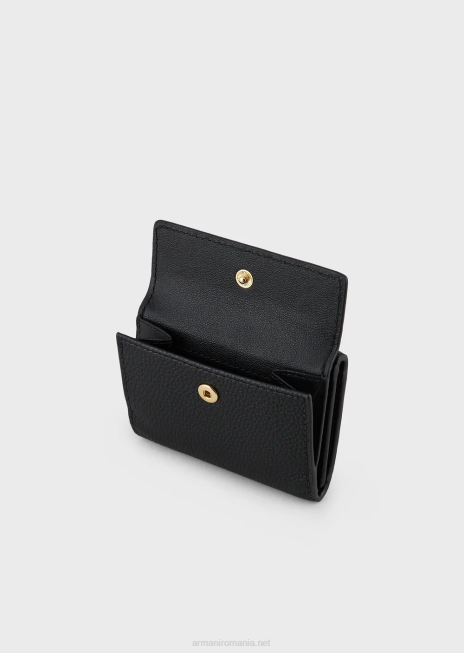 femei R802G907 portofel trifold myea cu imprimeu de cerb Armani negru