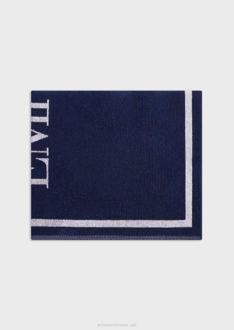 femei R802G25 prosop de plajă din țesătură cu logo supradimensionat Armani