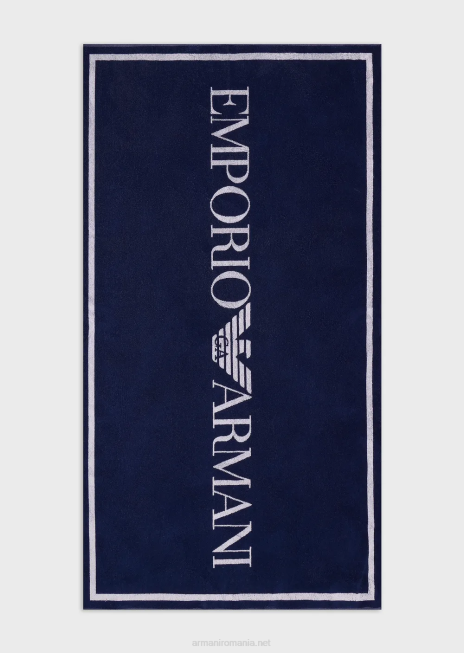 femei R802G25 prosop de plajă din țesătură cu logo supradimensionat Armani