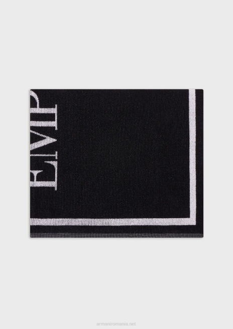 femei R802G26 prosop de plajă din țesătură cu logo supradimensionat Armani