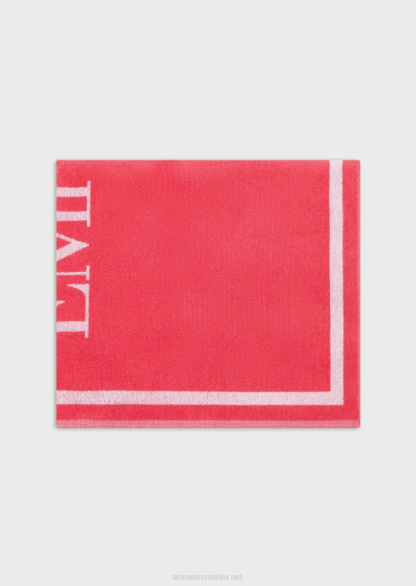 femei R802G27 prosop de plajă din țesătură cu logo supradimensionat Armani