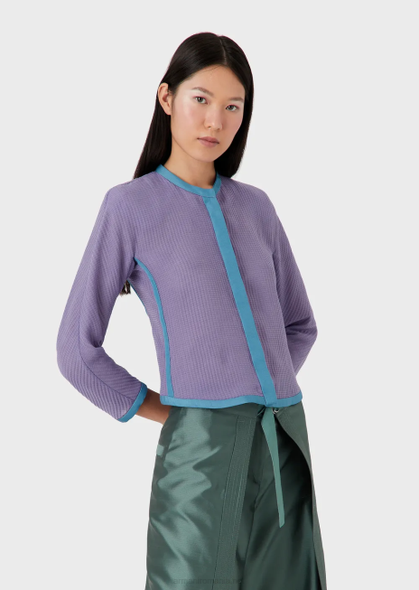 femei R802G2744 Jachetă 3d din amestec de bumbac cu efect de vafe Armani