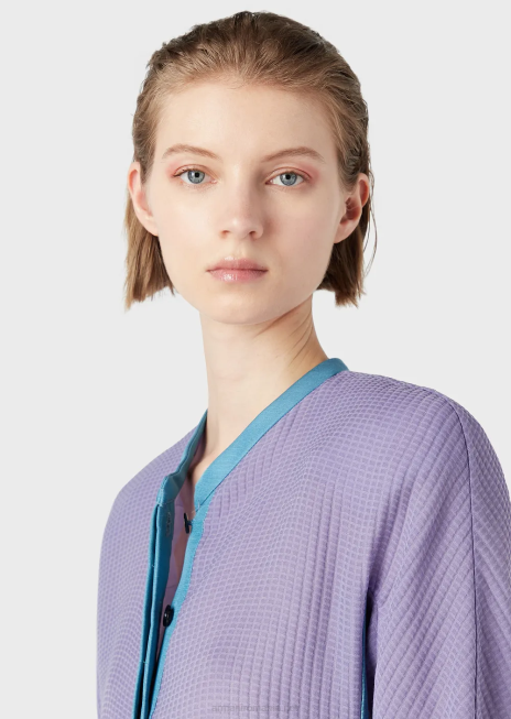 femei R802G2744 Jachetă 3d din amestec de bumbac cu efect de vafe Armani