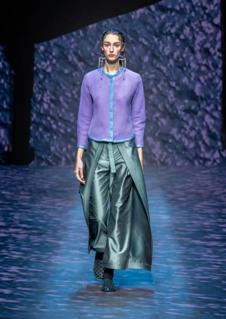 femei R802G2744 Jachetă 3d din amestec de bumbac cu efect de vafe Armani